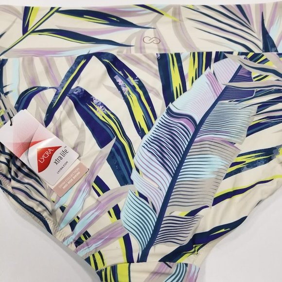 CALIA Wide Band Mid Rise Swim Bikini Bottoms Plus Size - Picture 4 of 9